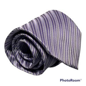 Roma mens 100% silk tie from Italy light & dark purple with new